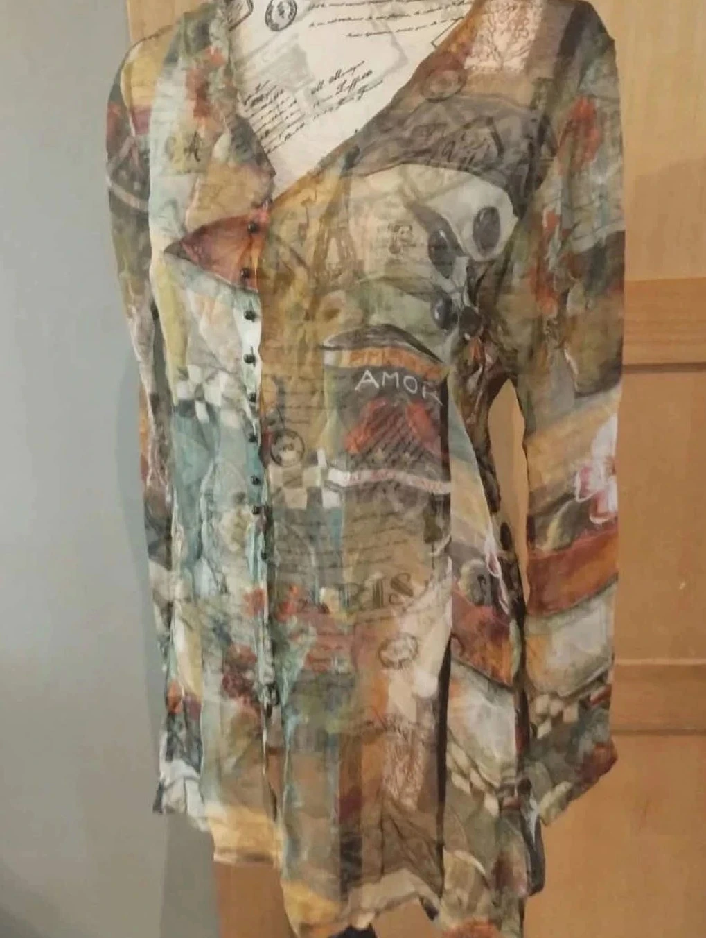 Chemise voile transparent, 100%soie, Aventure des toiles T40